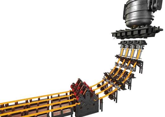 Industrial electromagnetic stirrer equipment with curved mechanical components